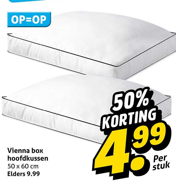 Vienna box hoofdkussen 50 x 60 cm 50% korting
