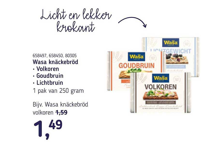 Wasa knäckebröd • Volkoren • Goudbruin • Lichtbruin 1 pak van 250 gram