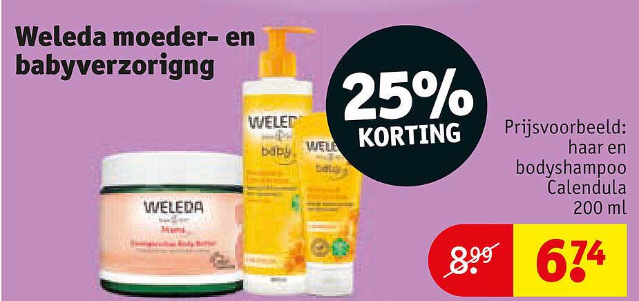 Weleda moeder- en babyverzorging 25% KORTING