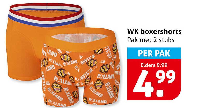 WK boxershorts Pak met 2 stuks PER PAK