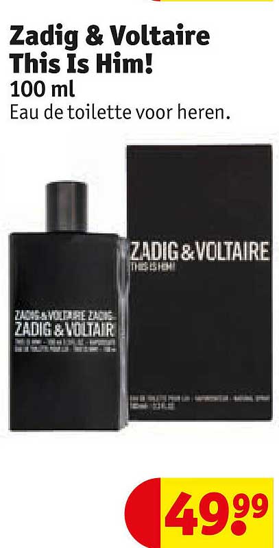 Zadig & Voltaire This Is Him! 100 ml Eau de toilette voor heren.