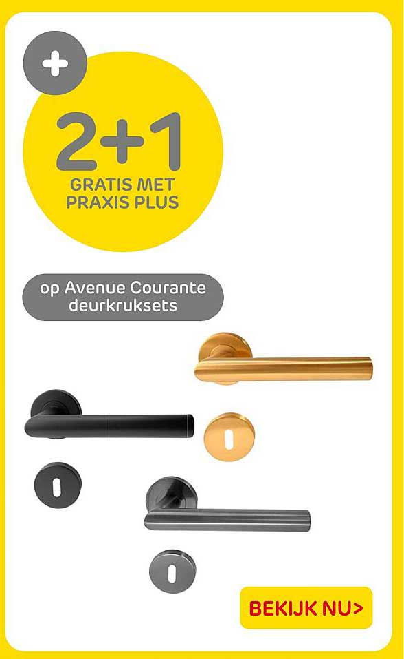 2+1 gratis met Praxis Plus op Avenue Courante deurbesets
