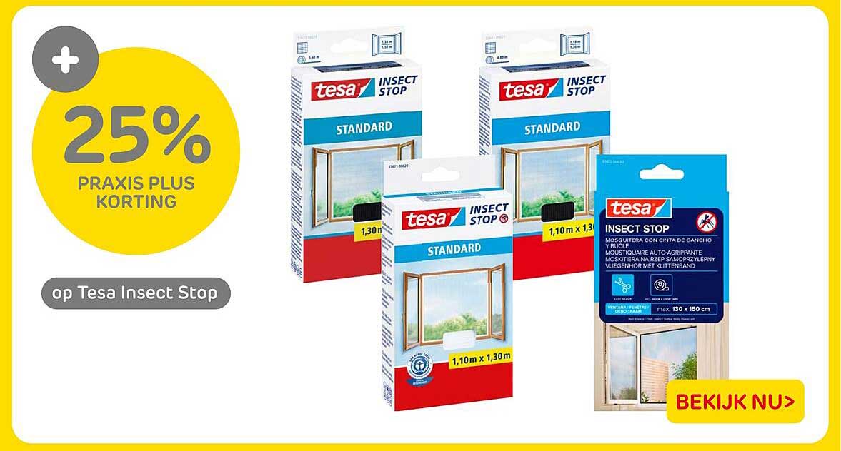 25% Praxis Plus korting op Tesa Insect Stop