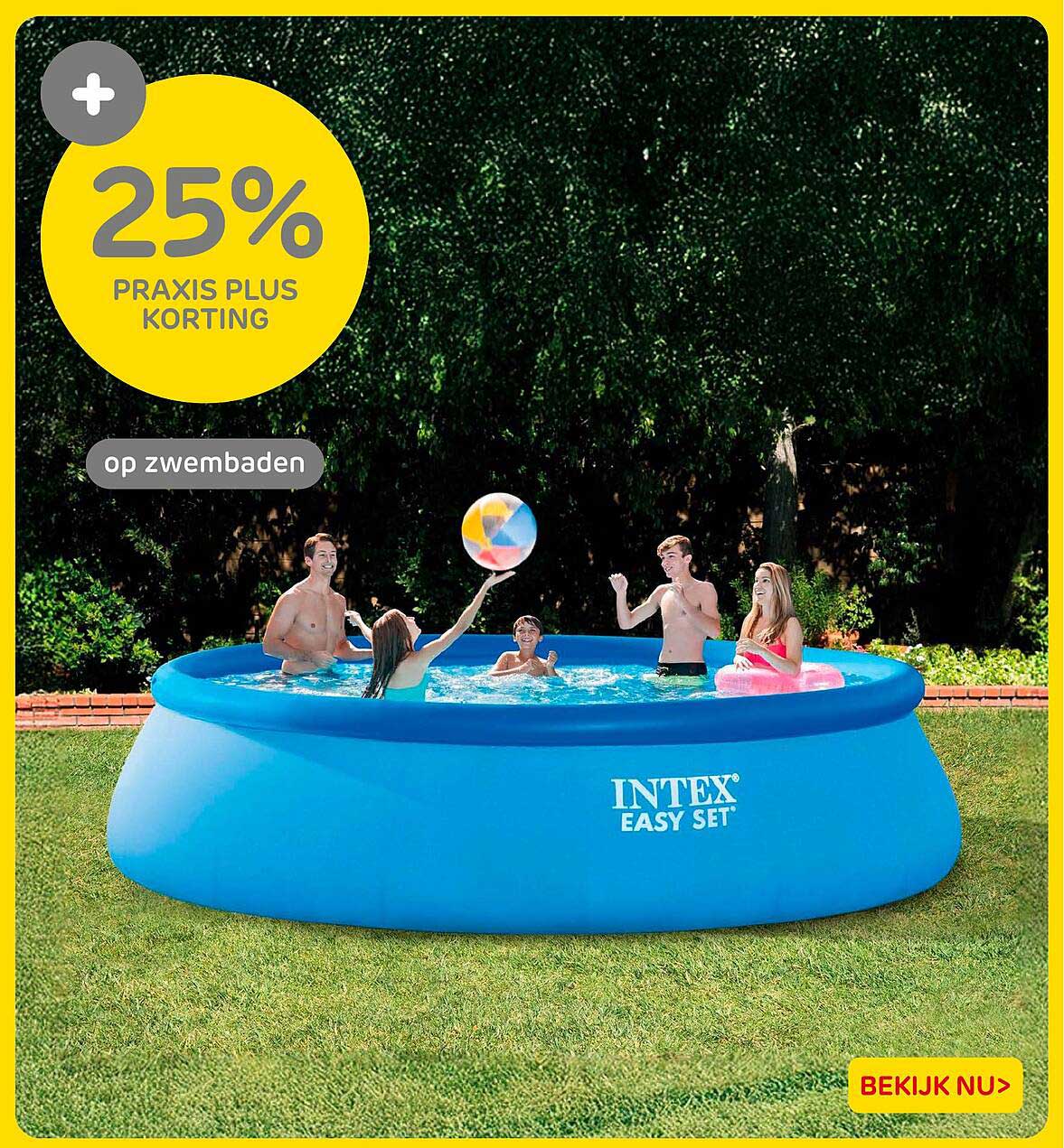 25% Praxis Plus korting op zwembaden