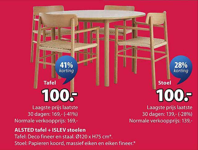 ALSTED tafel + ISLEV stoelen
