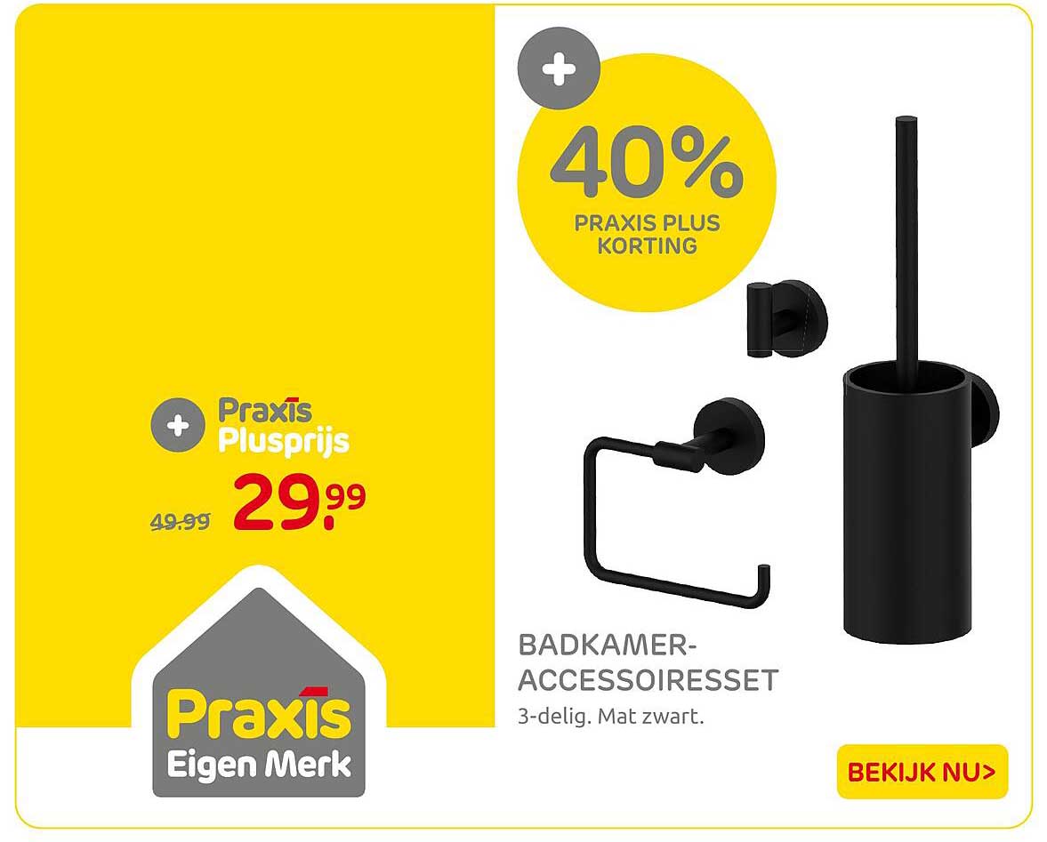 Badkamer-accessoireset 3-delig, mat zwart