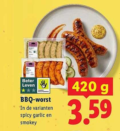 BBQ-worst In de varianten spicy garlic en smokey