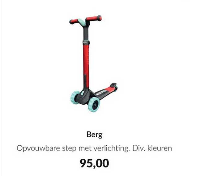 Berg Opvouwbare step met verlichting. Div. kleuren