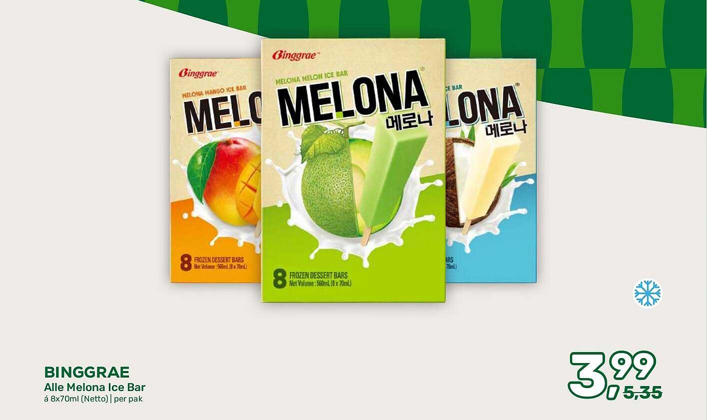 BINGGRAE Alle Melona Ice Bar á 8x70ml (Netto) | per pak