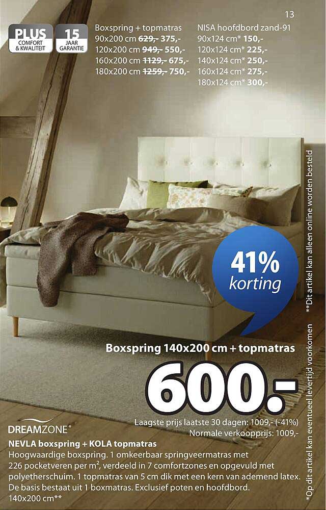 Boxspring 140x200 cm + topmatras