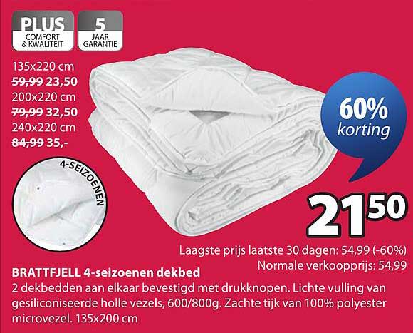BRATTFJELL 4-seizoenen dekbed 60% korting