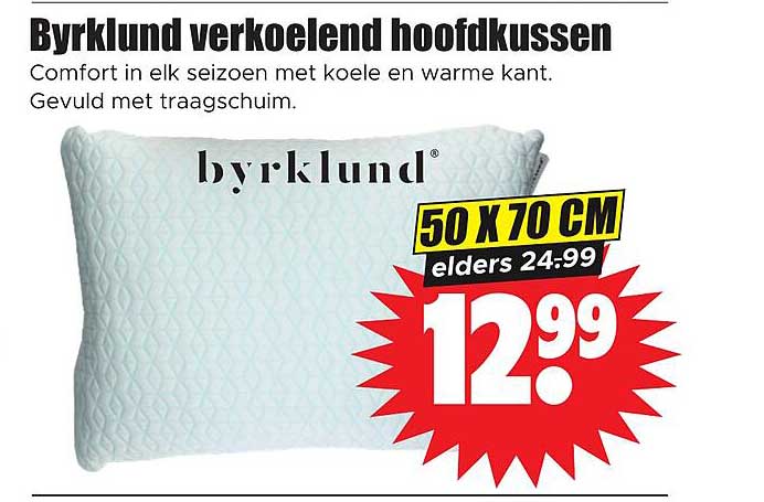 Byrklund verkoelend hoofdkussen 50 x 70 cm