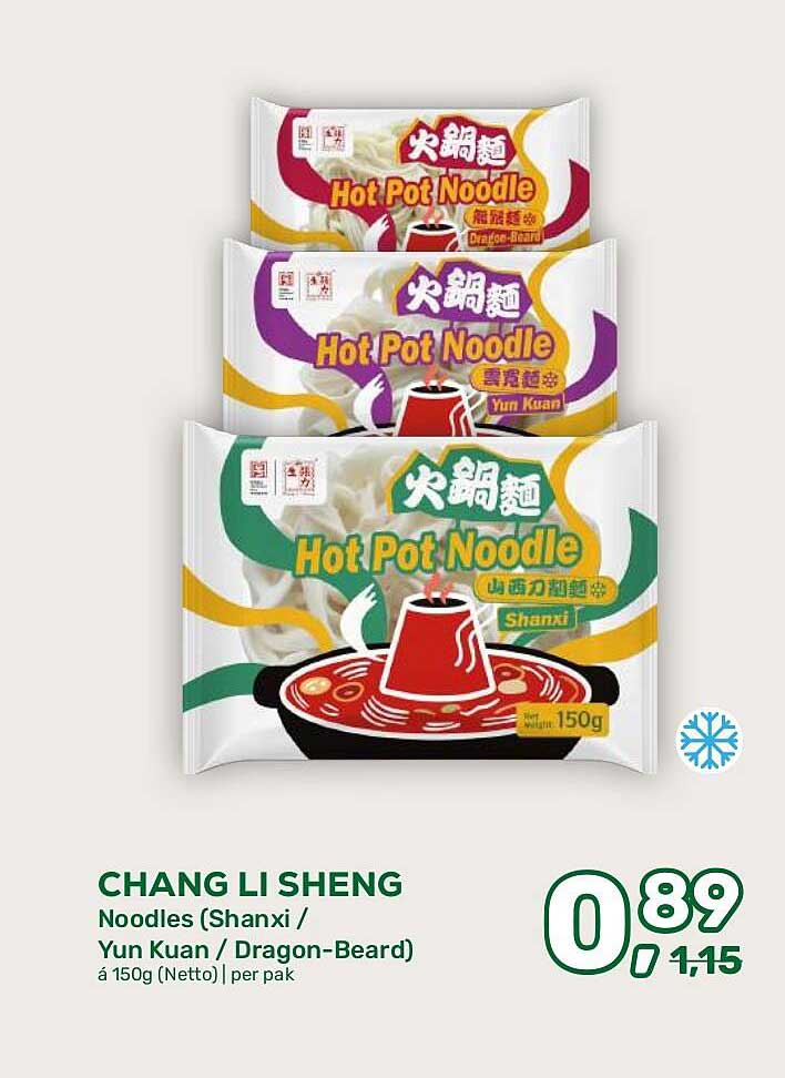 CHANG LI SHENG Noodles (Shanxi / Yun Kuan / Dragon-Beard) á 150g (Netto) per pak
