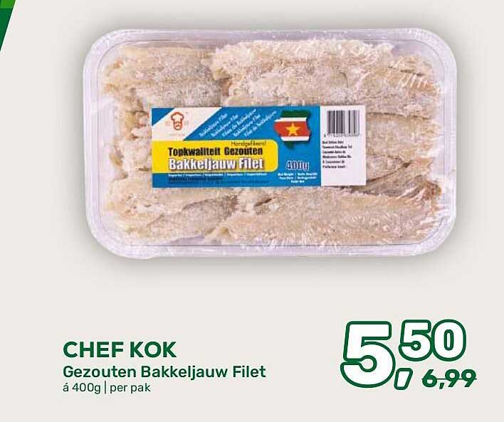 CHEF KOK Gezouten Bakkeljauw Filet á 400g | per pak