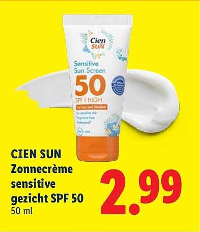 CIEN SUN Zonnecrème sensitive gezicht SPF 50 50 ml