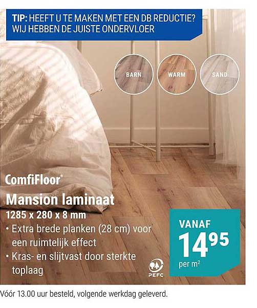 ComfiFloor Mansion laminaat 1285 x 280 x 8 mm