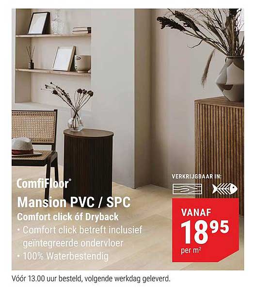 ComfiFloor Mansion PVC / SPC Comfort click of Dryback