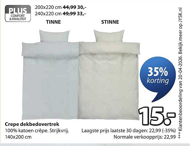 Crepe dekbedovertrek 35% korting