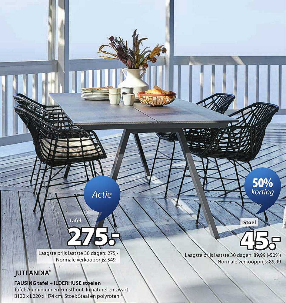 FAUSING tafel + ILDERHUSE stoelen