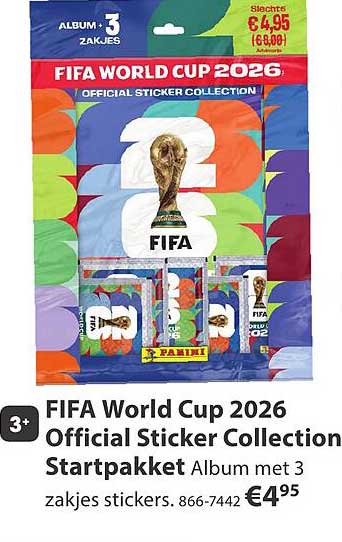 FIFA World Cup 2026 Official Sticker Collection Startpakket Album met 3 zakjes