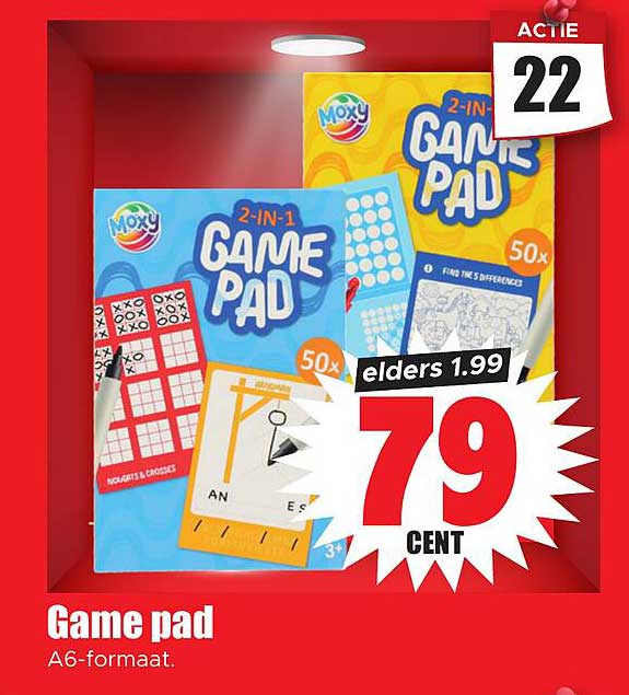 Game pad A6-formaat.