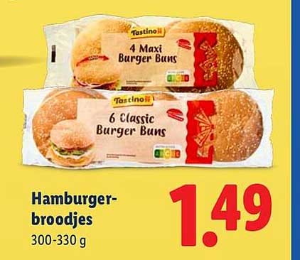 Hamburger-broodjes 300-330 g