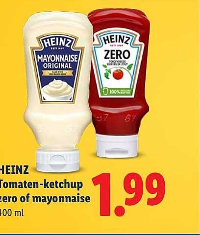 HEINZ Tomaten-ketchup zero of mayonaise