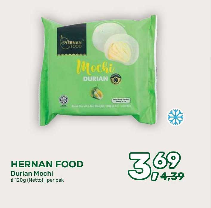 HERNAN FOOD Durian Mochi á 120g (Netto) | per pak