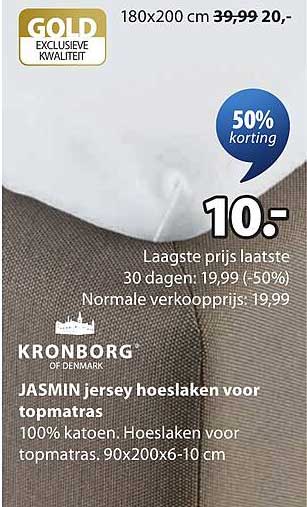JASMIN jersey hoeslaken voor topmatras