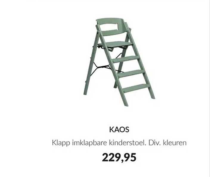 KAOS Klapp inklapbare kinderstoel. Div. kleuren