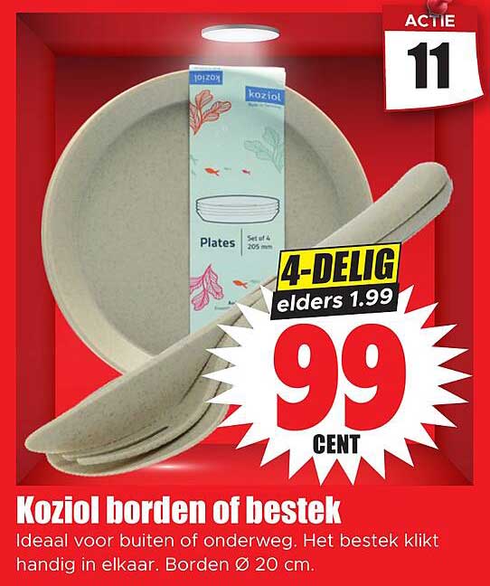 Koziol borden of bestek 4-DELIG elders 1.99