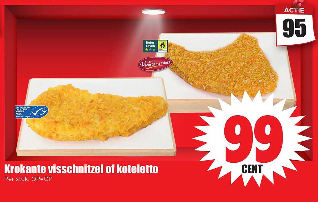 Krokante visschnitzel of koteletto
