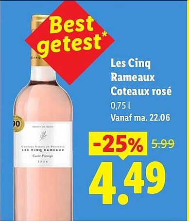 Les Cinq Rameaux Coteaux rosé 0,75 l