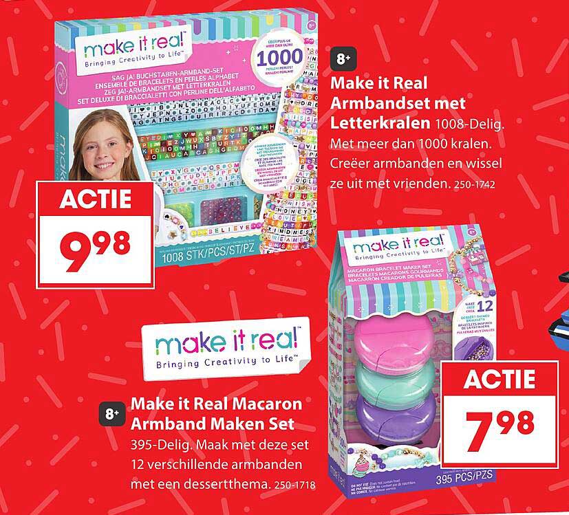 Make it Real Armbandset met Letterkralen 1008-Delig.
