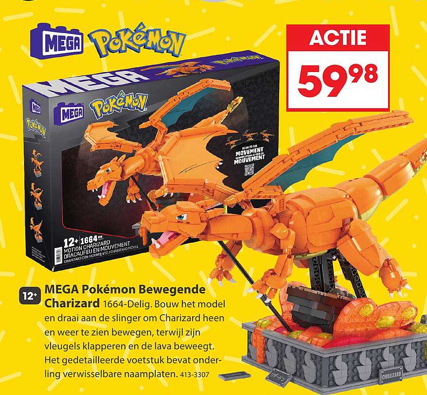 MEGA Pokémon Bewegende Charizard 1664-Delig