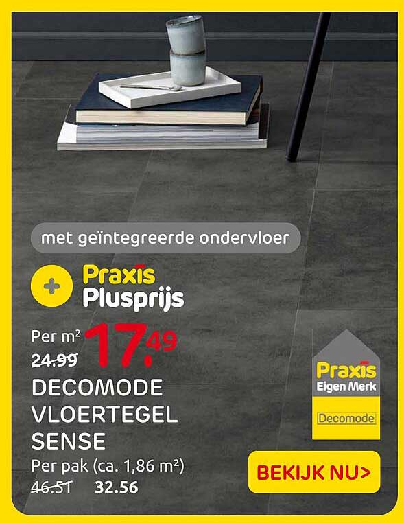 met geïntegreerde ondervloer Praxis Plusprijs DECOMODE VLOERTEGEL SENSE