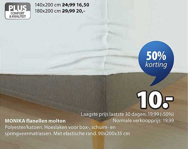 MONIKA flanellen molton 50% korting