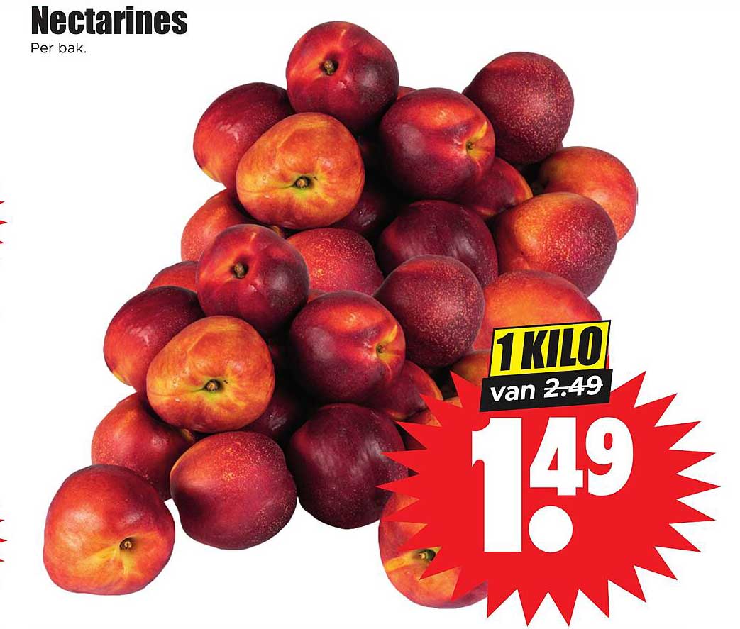 Nectarines Per bak. 1 KILO van 2.49