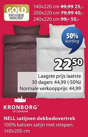 NELL satijnen dekbedovertrek 50% korting