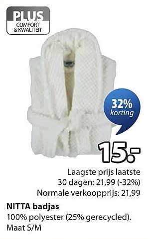 NITTA badjas 32% korting