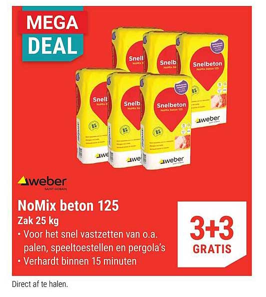 NoMix beton 125 Zak 25 kg 3+3 GRATIS