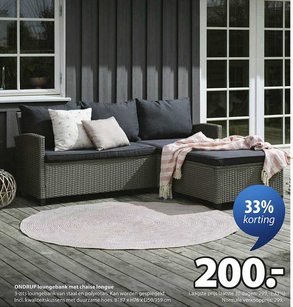 ONDRUP loungebank met chaise longue