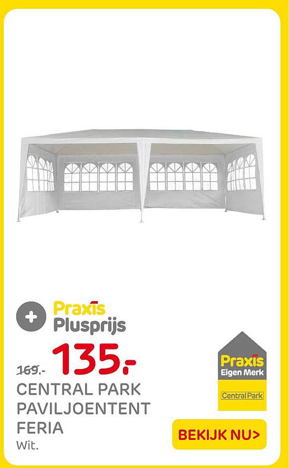 Praxis Plusprijs 135.- Central Park Paviljoentent Feria Wit.