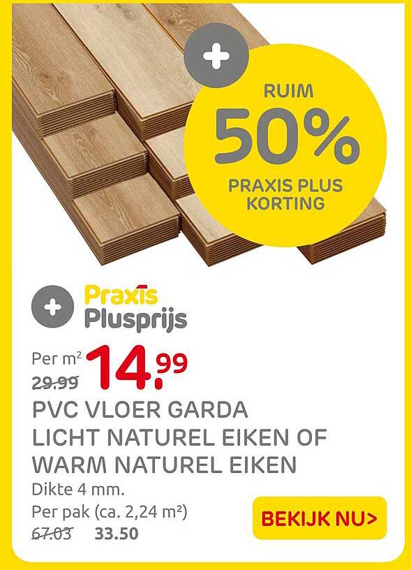 PVC Vloer Garda licht naturel eiken of warm naturel eiken