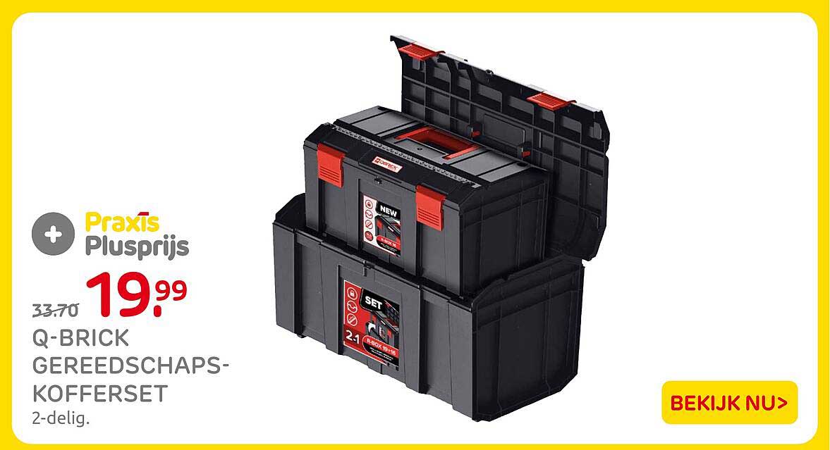 Q-BRICK GEREEDSCHAPS-KOFFERSET 2-delig. Plusprijs