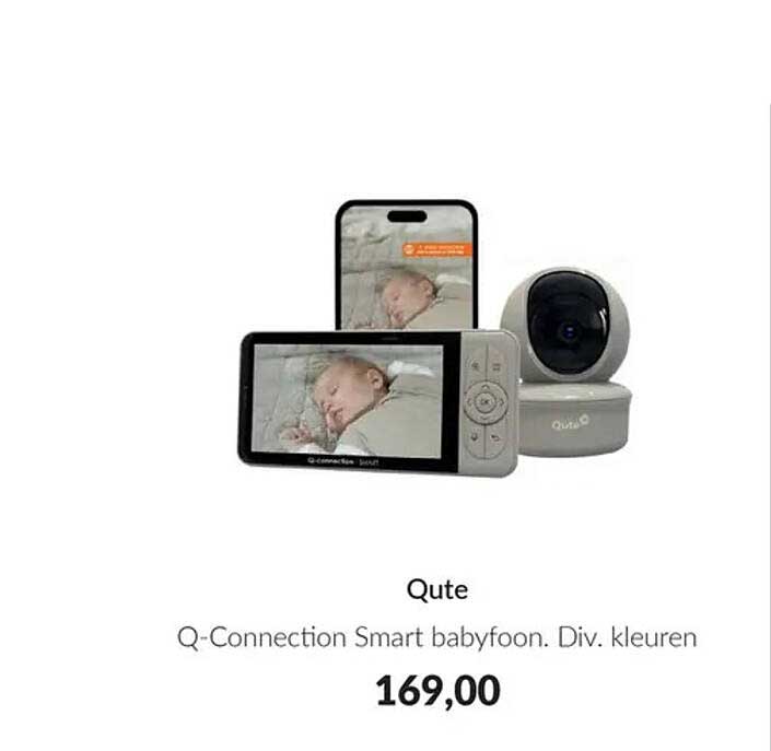 Qute Q-Connection Smart babyfoon. Div. kleuren