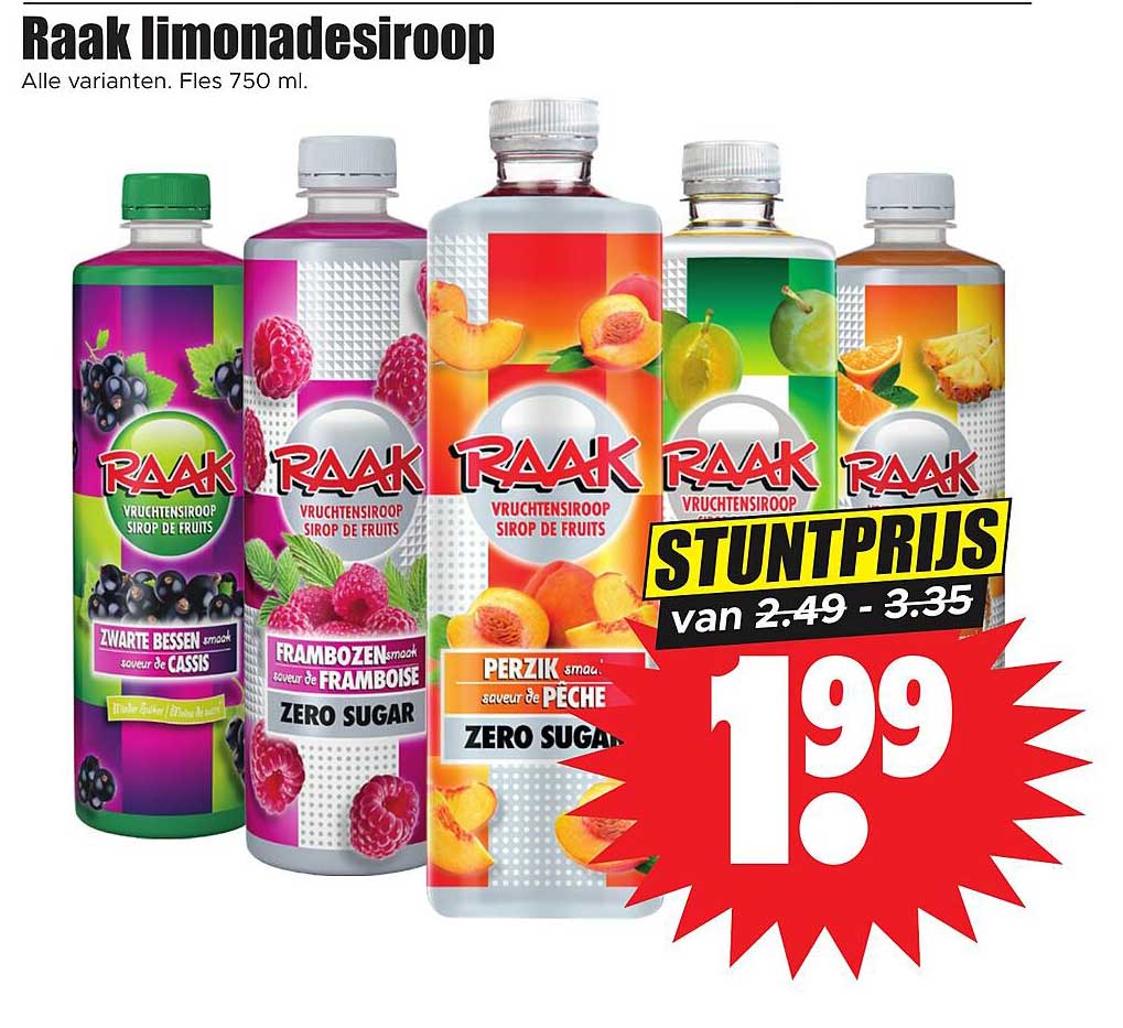 Raak limonadesiroop STUNTPRIJS