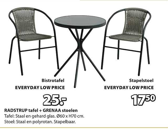 RADSTRUP tafel + GRENAA stoelen