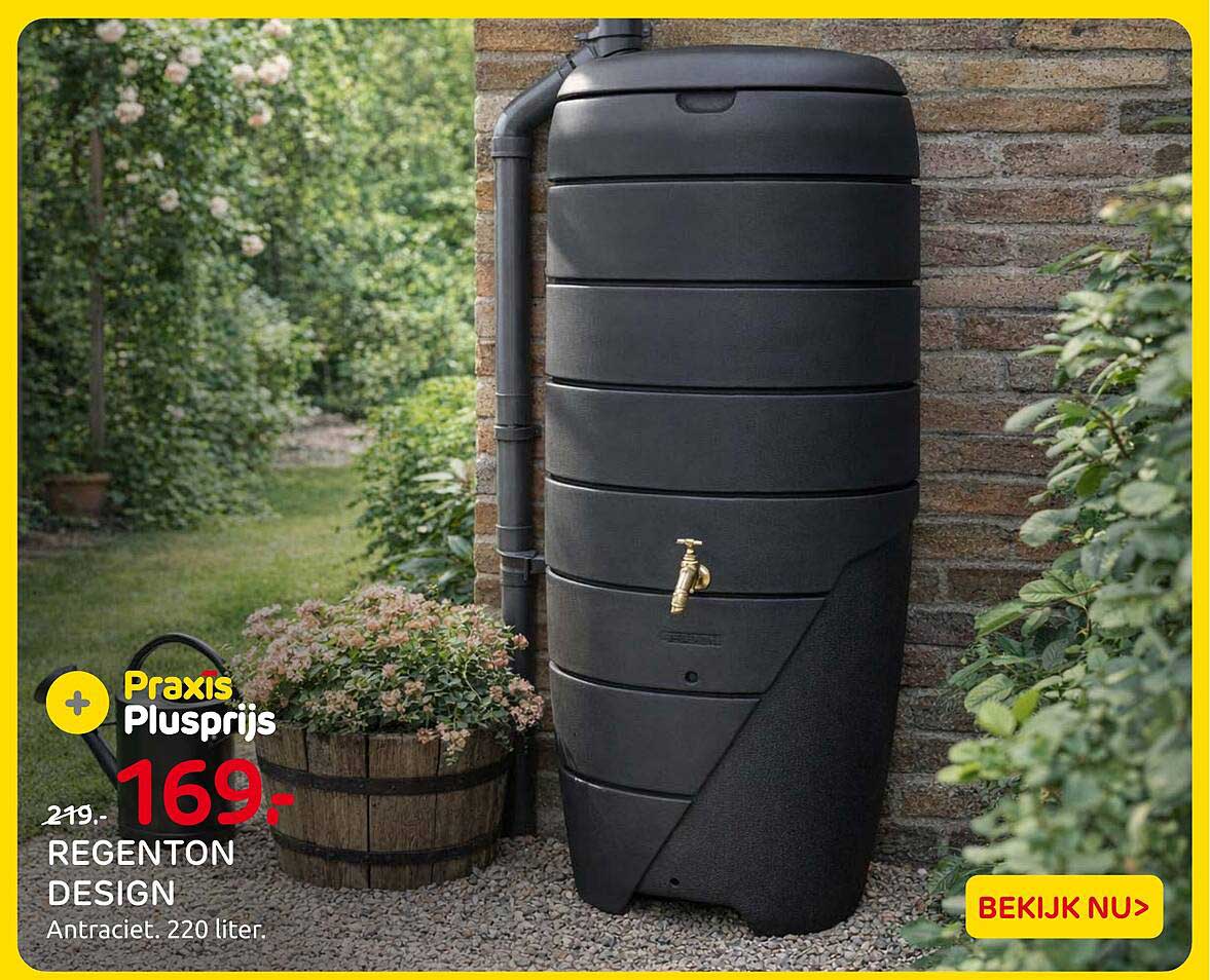 REGENTON DESIGN Antraciet. 220 liter.