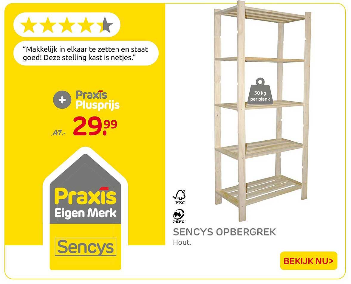 Sencys opbergrek Hout.